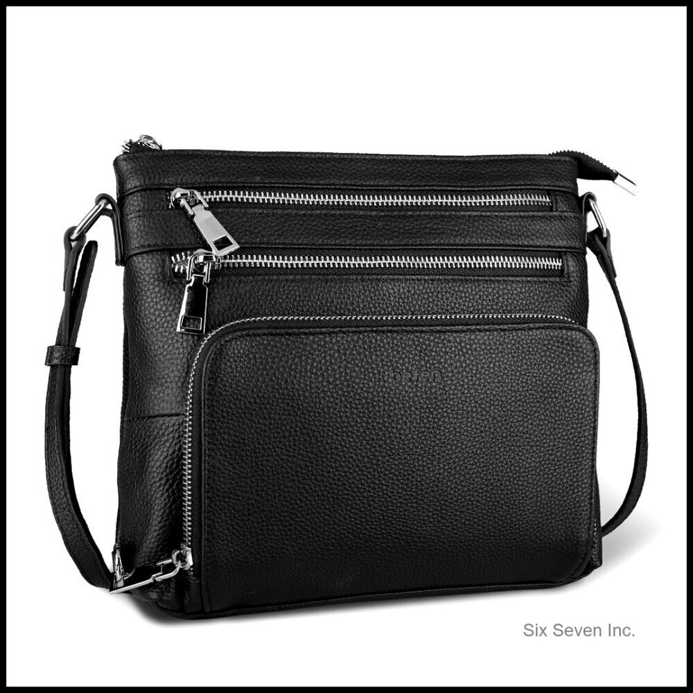 Genuine Leather Crossbody Bag Anti-Theft RFID Wallet Travel Purse Medium